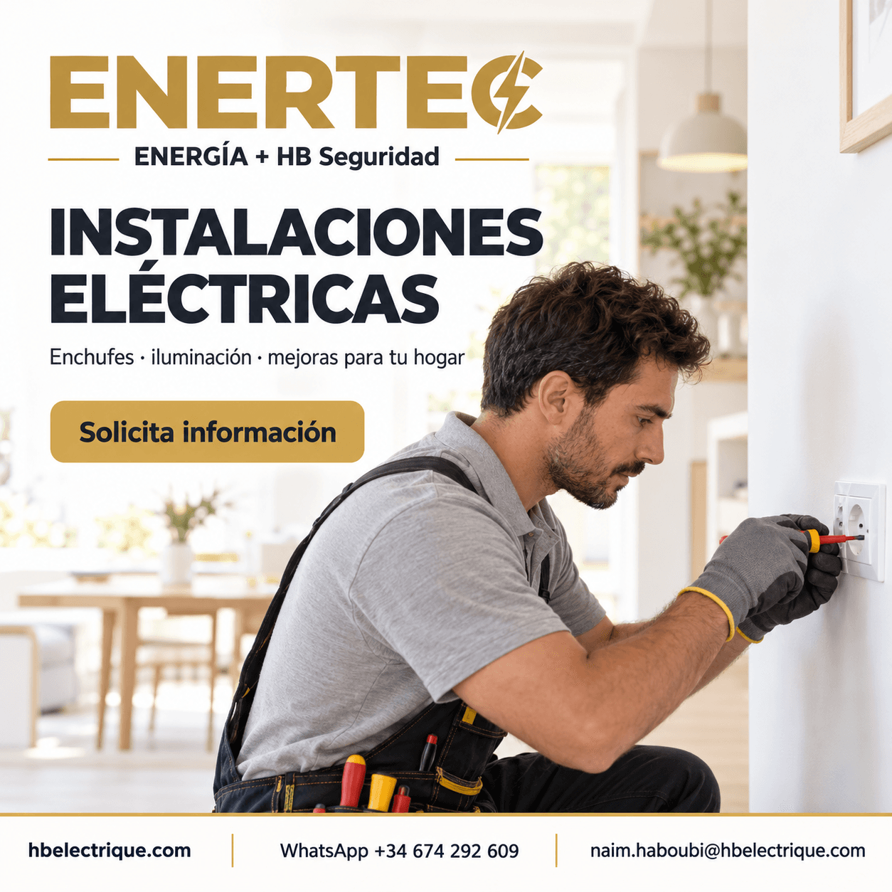 Publicación social de ENERTEC para instalaciones eléctricas del hogar